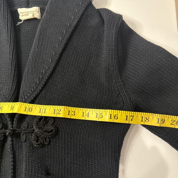 Denim & Supply Ralph Lauren Vintage Black Cotton Knit Hook Cardigan Med - Picture 12 of 16